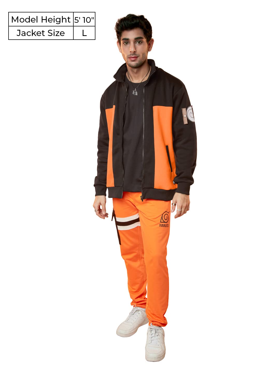 The Souled Store| Official Naruto: Shinobi Mens and Boys Jackets|Full Sleeve|Regular fit Graphic Printed | 60% Cotton 40% Polyester Orange & Black Color Men Jackets