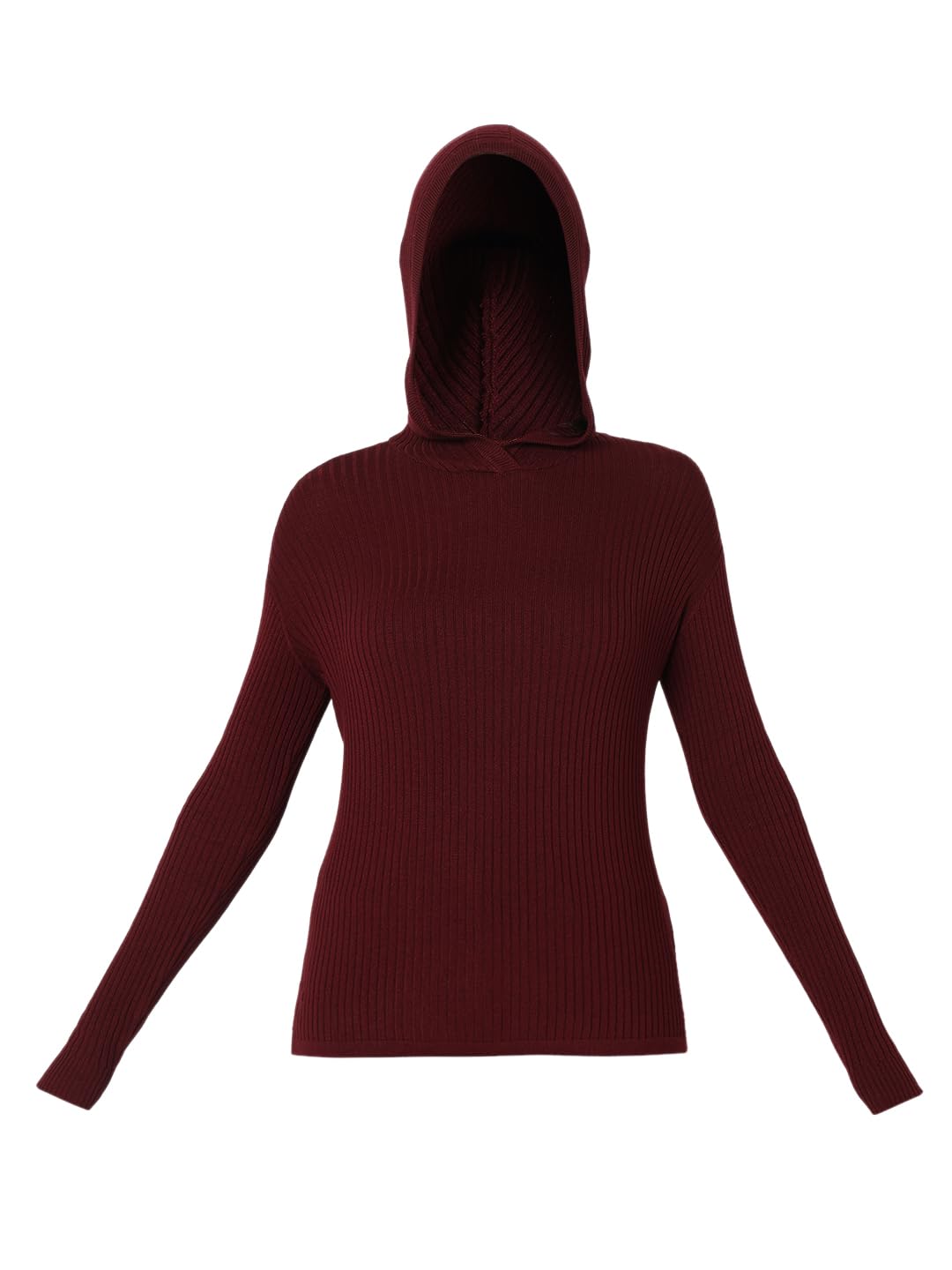 VERO MODA Women's Viscose Casual Pullover Sweater (10313174-Tawny Port_Tawny