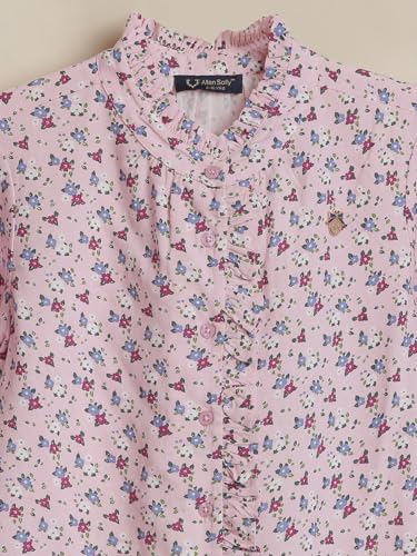 Girls Pink Print Casual Top