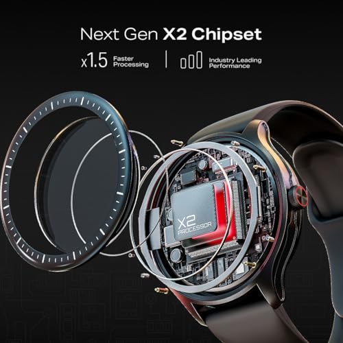 boAt Valour Watch 1 GPS, AI Based Auto Gym Mode,Built-in GPS, Advanced X2 Chip, 6-axis sensors, 3 ATM,15 Days Battery,1.43" AMOLED Display w/Gorilla Glass Smart Watches for Men & Women (Active Black)