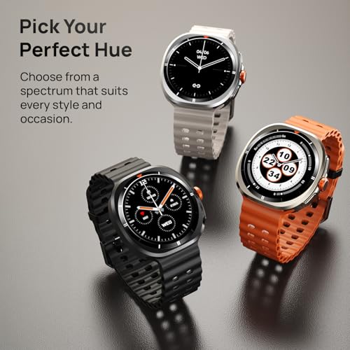 Fire-Boltt Axiom Round Smart Watch 1.43″ Super AMOLED Display with Always‑On Mode, Bluetooth Calling, Rotating Crown, SPO₂ & Heart Rate Monitor, IP67 Waterproof Silicone Smartwatch for Men - White
