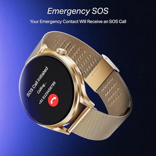 boAt Lunar Discovery Pro, 1.39" Display, Premium Metal Build, Round Dial, Emergency SOS, Functional Crown, Multiple Sports Modes, HR,SpO2 & Sleep Tracking, Smart Watch for Men & Women (Rose Gold)