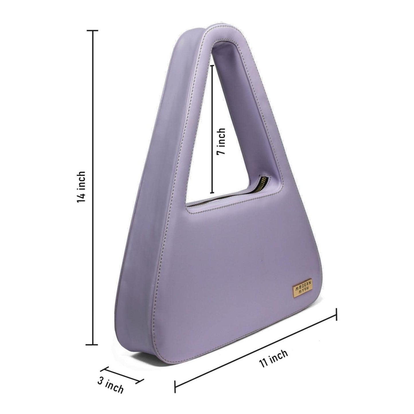 Modern Myth Y2K Pastel Lilac Triangle Shaped Handbag for Girls & Women