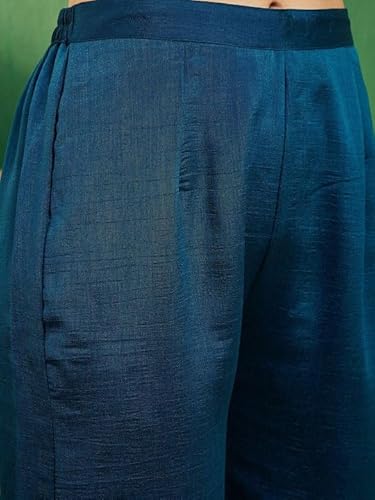 AVYUKTHA | Women Ethnic Motifs Embroidered Kurta with Trors & Dupatta | Traditional Thread Work Kurta Set for Festive & Daily | Navy | Size- 2XL