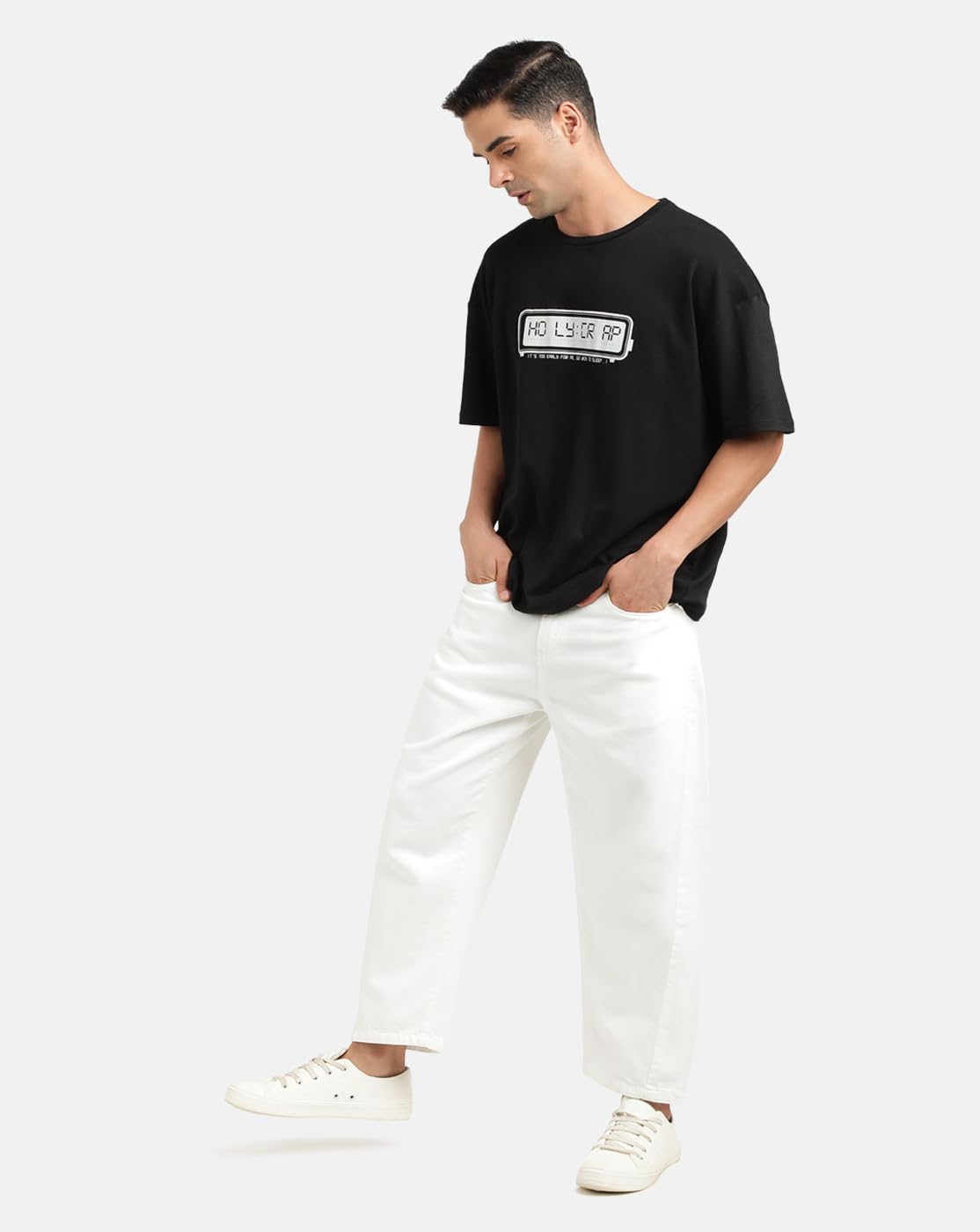 BENE KLEED Jeans for Men|Men White Loose Relaxed Fit Solid Cropped Jeans | 100% Cotton Trendy and Casual