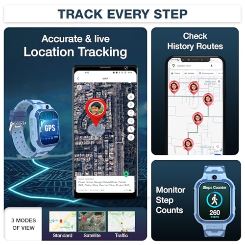 sekyo Carepal Pro (Smartchoice) 4G Kids Smart Watch | Video Call, Accurate & Live GPS Location |App Control, Family Chat, Pedometer, Safe Zone, SOS, Good Habit Coach | SmartWatch for Kids, Boys/Girls