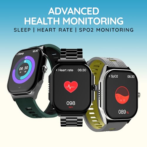 Pebble Alive 1.99" (5.05 cm) Amoled Display, Quick Notification, Always on Display, BT Calling, Health Suite, Mutisports Mode, Father Touch, Multiple Watch Faces - Jet Black