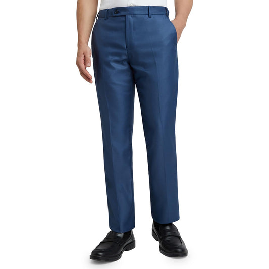 Park Avenue Men's Regular Fit Solid Pattern Poly Viscose Blend Flat Front Formal Trouser (Size: 34)-PMTX07681-P8