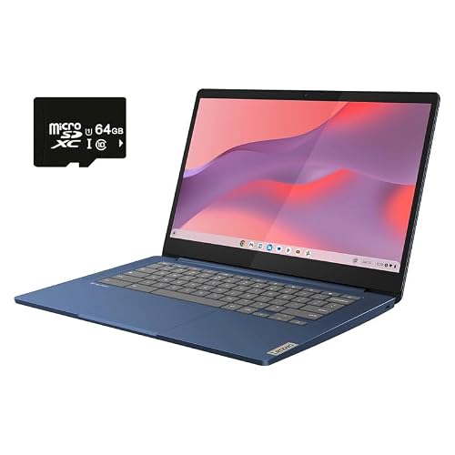 Lenovo 2023 Newest Ideapad Slim 3, 14" (1920 x 1080) FHD Touchscreen Chromebook Slim Thin Laptop, 8-Core MediaTek Kompanio 520, 4GB RAM, 64GB eMMC, WiFi 6, Chrome OS, Abyss Blue, EAT 64GB Micro SD