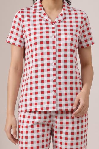 Zivame Knit Cotton Pyjama Set - Samba, XL