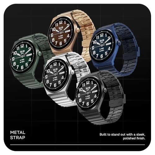 Fire-Boltt Phoenix Nova Smartwatch 1.43” Slim Super AMOLED Display, 466x466 Pixel Always-On Display, Bluetooth Calling, Health Tracker for Men & Women Imperial Gold