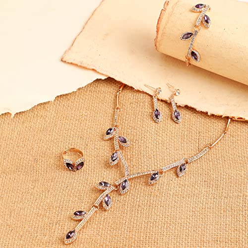 SOHI Gold Plated stones Designer Jewellery Set, Necklace, Earrings, Bracelet & Ring | Indo-western jewellery set for women, gold plated jewellery set for women traditional, Alloy |7220