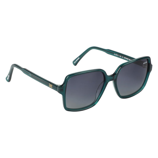 KILLER Women Sunglass - Round Shaped Polycarbonate Lens Sunglasses For Women & Girls (KL3068AFO), Color - Frame - Green, Lens - Grey