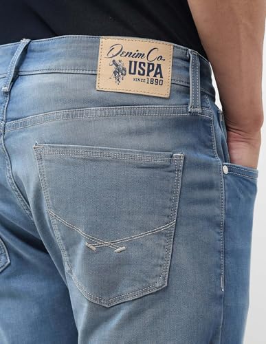 U.S. Polo Assn. Denim Co. Men's Tapered Jeans (UDJEN1941_Light Blue