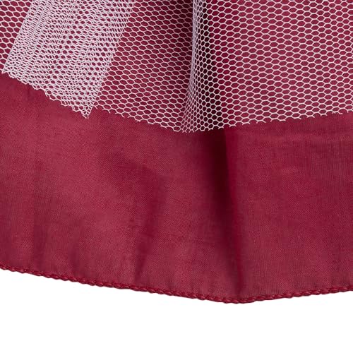 Hopscotch Girls Floral Applique Sleeveless Slim Fit Party Dress in Red Color for Ages 3-4 Years