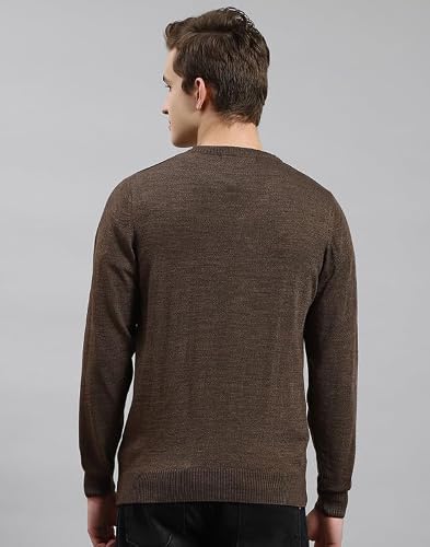 Monte Carlo Brown Multi Solid V Neck Pullover
