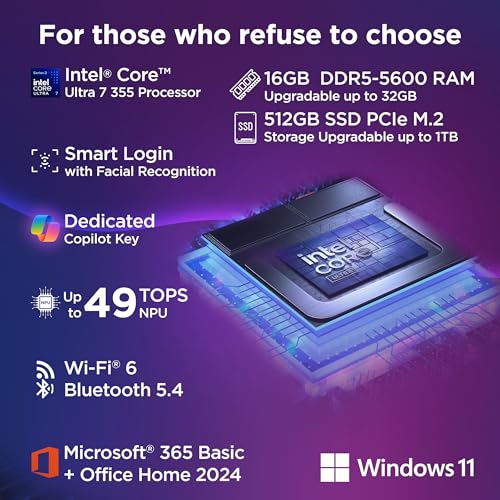 Lenovo IdeaPad Slim 5 Intel Core Ultra 7 355 Next-Gen AI PC (16GB RAM/512GB SSD/14 (35.5cm)/WUXGA OLED/Copilot+ PC/Windows 11/M 2 Year Onsite Warranty + Accidental Damage Protection