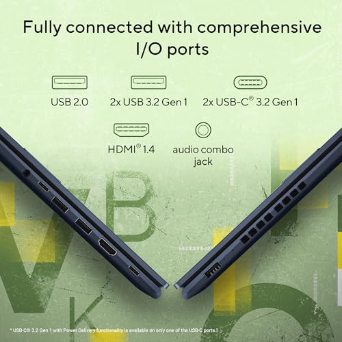 ASUS Vivobook 15 (2026),AMD Ryzen 5 150,Fingerprint Sensor,16GB RAM, 512GB SSD,FHD, 15.6", (39.6 cm),Windows 11,M365 Basic(1 Year)* Office 2024,Quiet Blue,1.70 kg,M1502NAQ-BQ118WS,Thin & Light Laptop