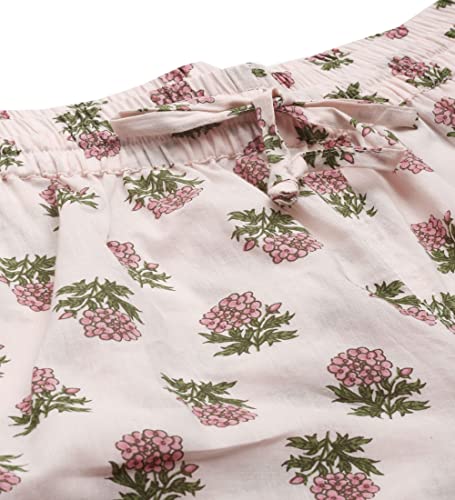Divena Baby pink Cotton Floral Print Night Suit