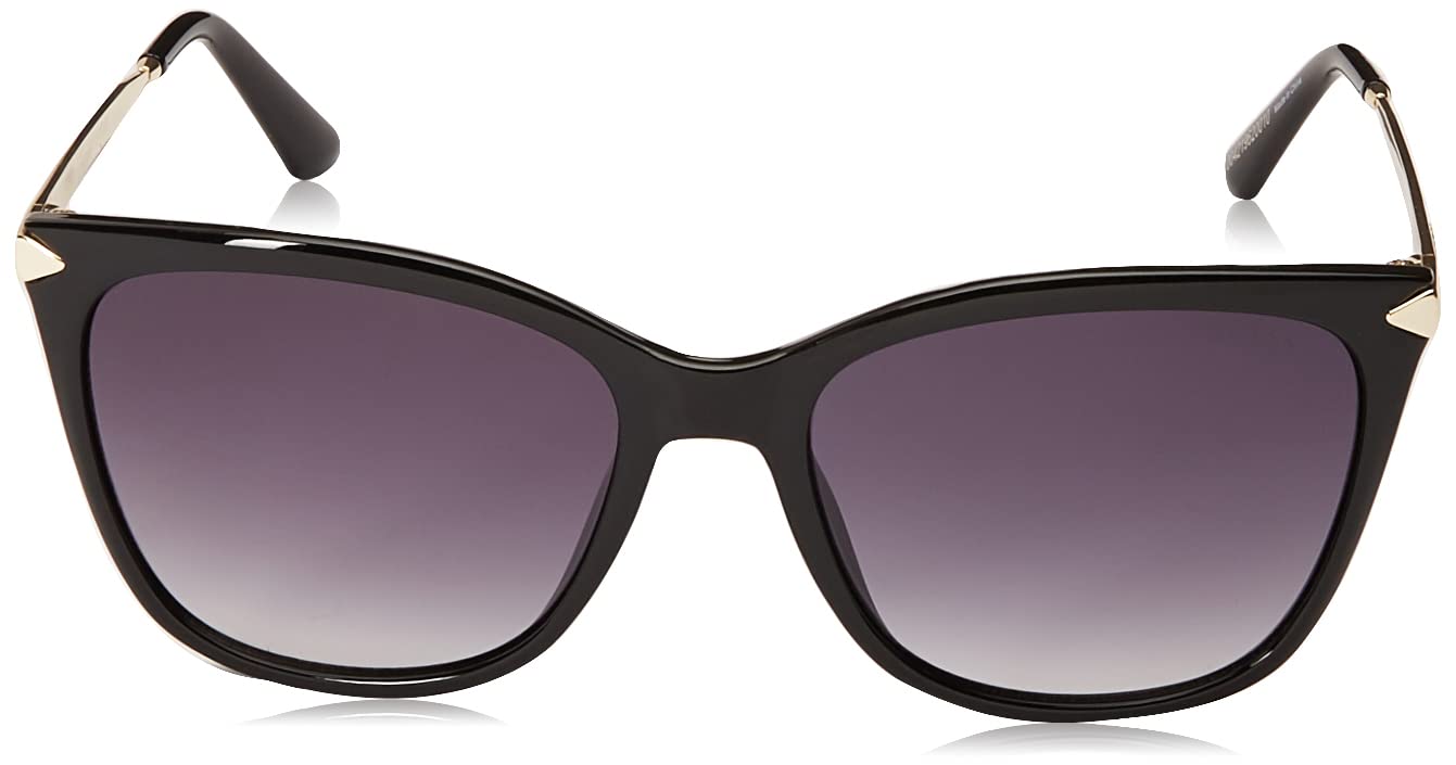 GUESS None Square Women's Sunglasses WOMEN S7554 01B 54 SUNGLASSES|54|GREY GRADED Color Lens