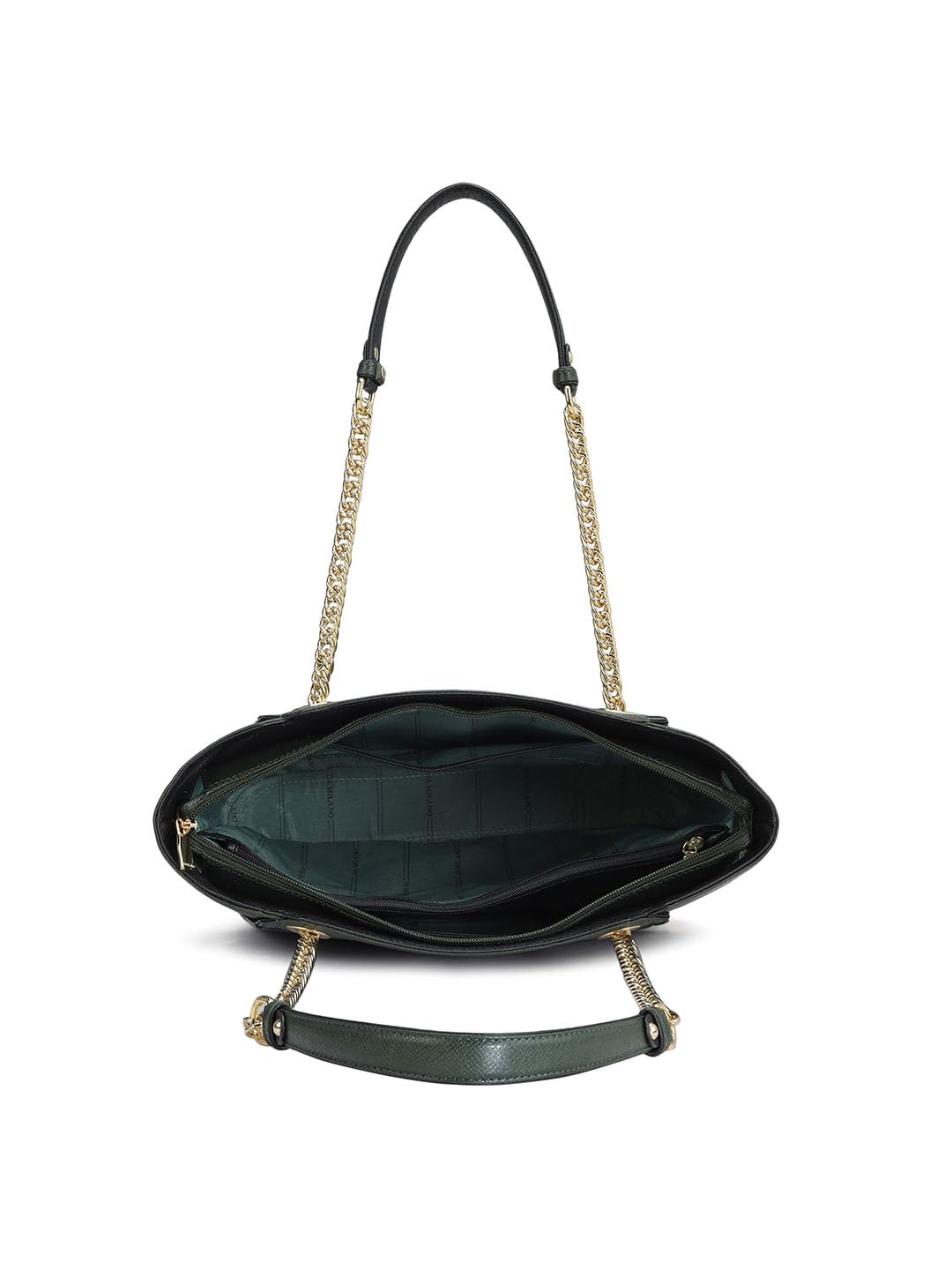 Da Milano Genuine Leather Green Shoulder Bag (00052C) (Medium)