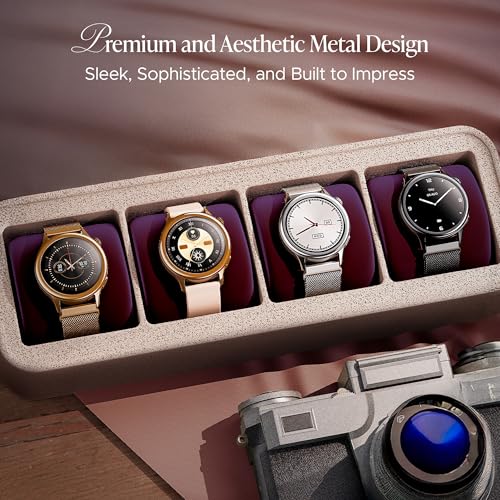 boAt Enigma Daze Women's Luxury Smart Watch w/ 1.3”(3.3cm) AuraVue Display w/ 20% Higher Brightness, Emergency SOS, Female Wellness Tracking, BT Calling, smart Watch for Women Latest (Elegant Silver)