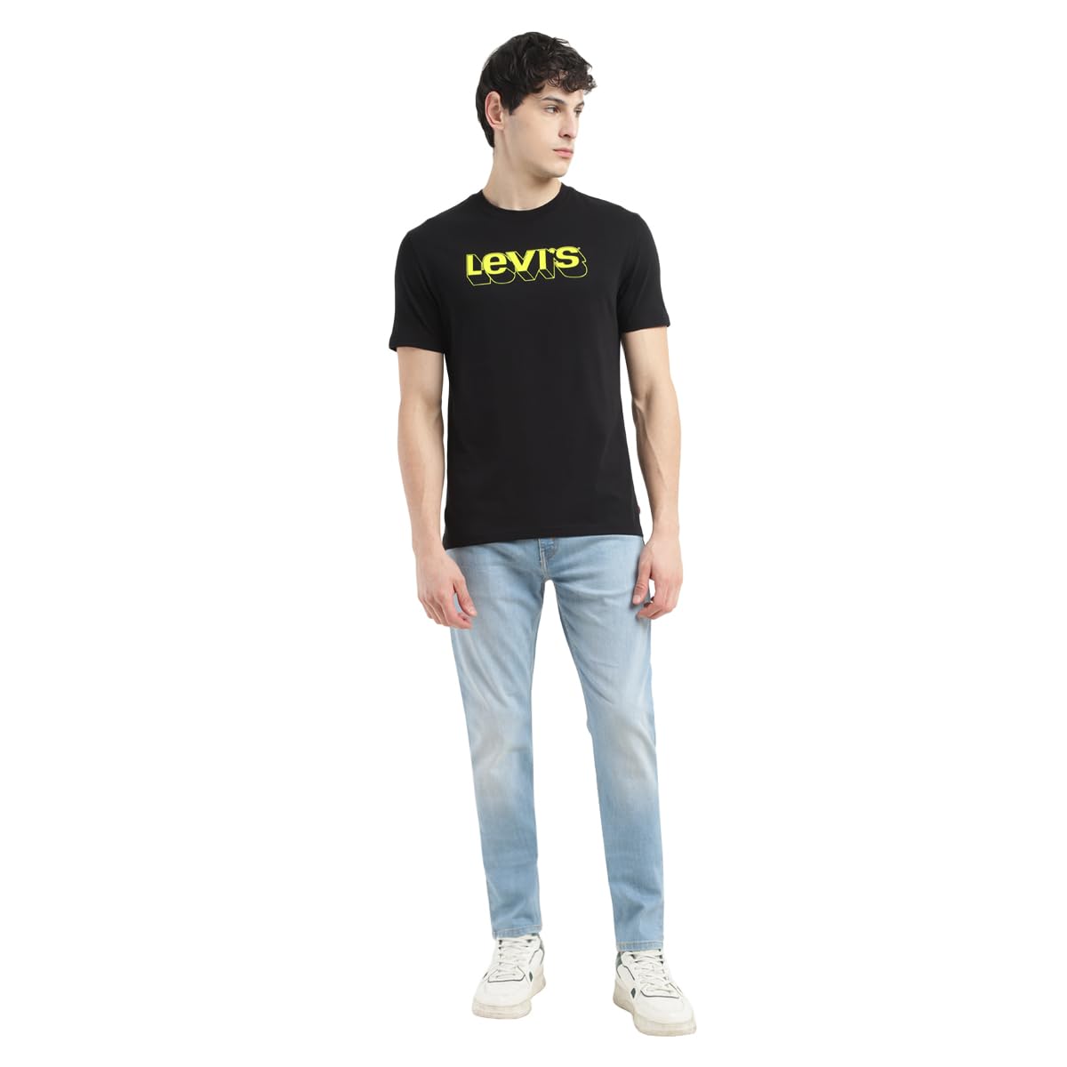 Levi's Men's Crew Neck Regular Fit Brand Logo T-Shirts Black Beauty