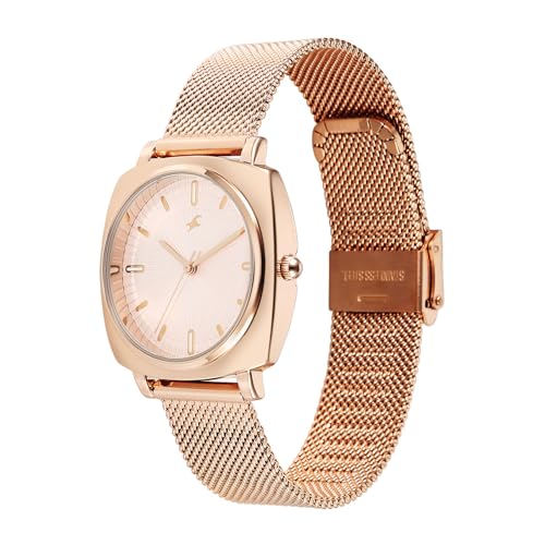 Fastrack Stunners X Quartz Analog with Rose Gold Dial Rose Gold Stainless Steel Strap Watch for Girls - 68043WM06