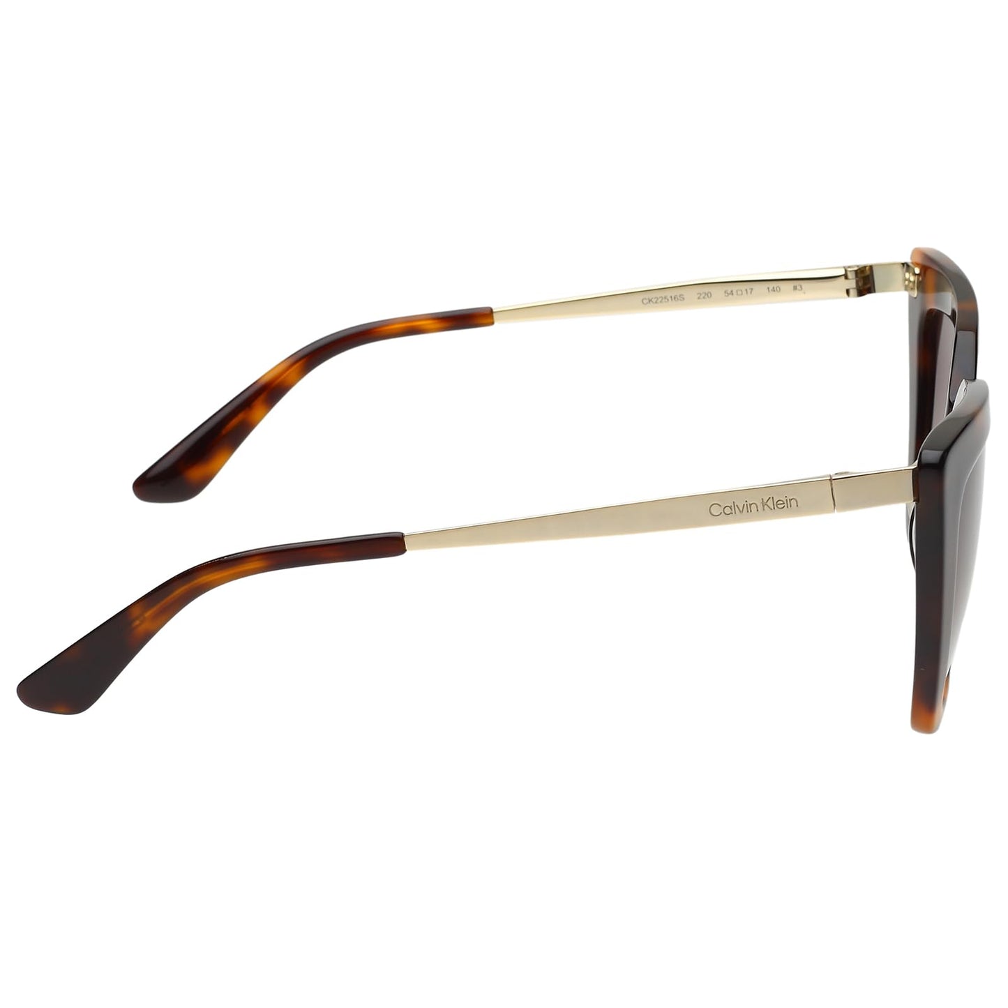 Calvin Klein|Brown Full Frame Cat-eye Sunglasses|100% UV Protected (Uv 400) Green Gradient Faded Lens|Women's|Medium|CK 22516 220 54 S