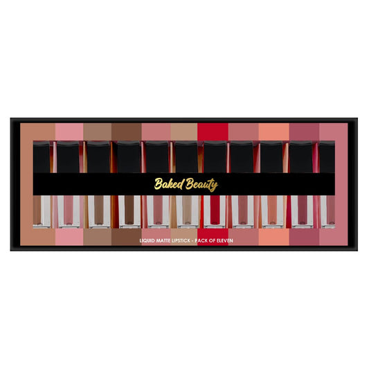 Baked Beauty Liquid Lipstick Combo Pack (1.5ML*11 Pcs) | Matte Finish | Mini Lipstick Set/Kit | Lightweight, Non-Sticky, Non Drying, Transferproof, Waterproof | Multicolor