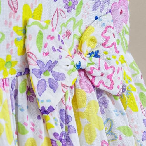 Hopscotch Girls Multi Short Sleeves Floral Casual Dress for Ages (5-6 Years)