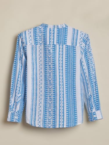 Boys Blue Print Casual Shirt