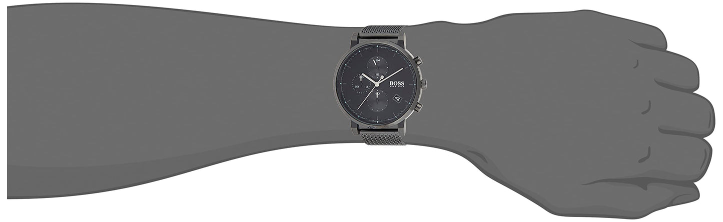 Hugo Boss Stainless Steel Montre Integrity Analog Black Dial Men Watch-1513813, Black Band