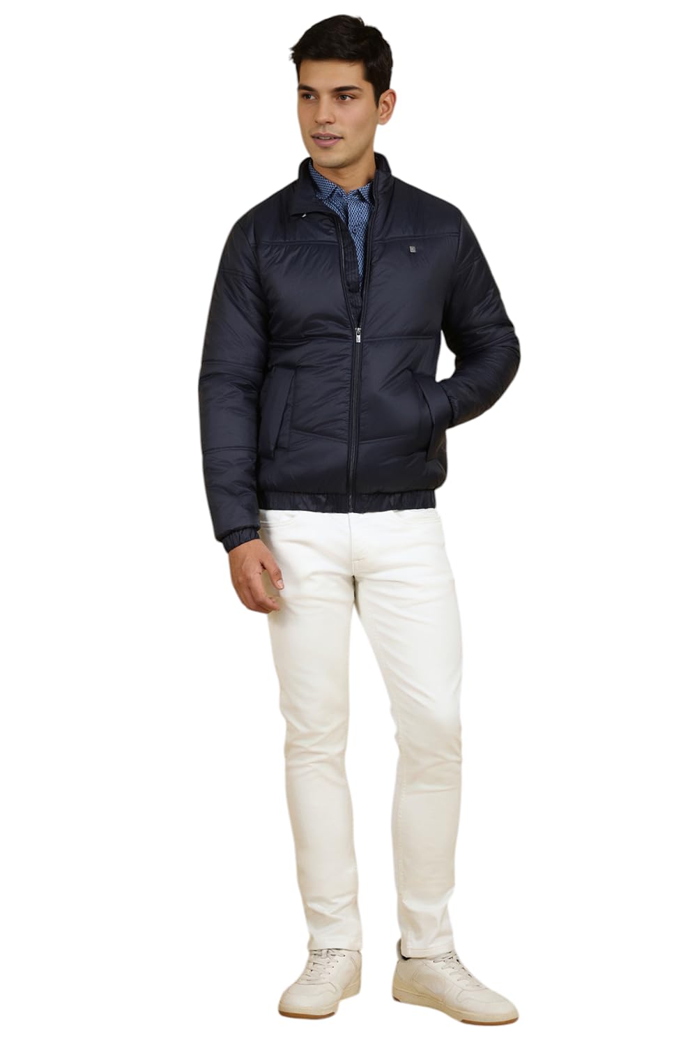 Allen Solly Men Navy Solid Full Sleeves Casual Jacket