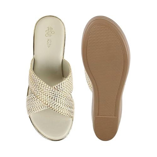 tresmode TULSA Cream Women's Dress Wedge Heel Sandals in Size 3 UK / 36 EU