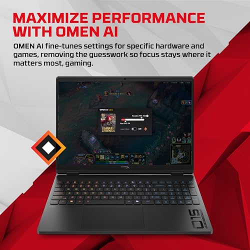 HP HyperX OMEN 15, AMD Ryzen 7 260, 8GB-RTX 5050, 24GB DDR5 (Upgradeable), 1TB SSD, 180Hz, 2.5K, 500 nits, 3ms resp time, 15.3''/38.9cm, Win11, Office24, Black, 2.42kg, gb0038AX, RGB, AI Gaming Laptop