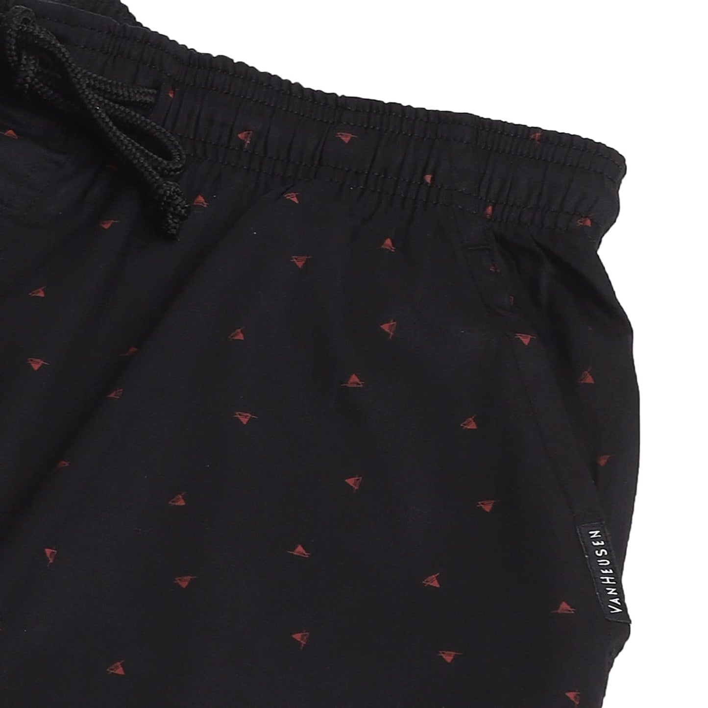 Van Heusen Men Athleisure Allover Print Pyjamas - 100% Combed Cotton - Drawstring Waist, Ultra Soft_50082_APP13_M, Black, Medium
