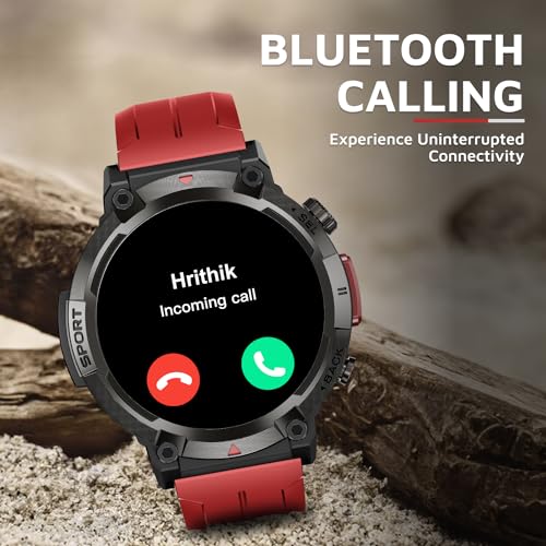 Cult Ranger XR1-1.43" AMOLED Display,Outdoor Rugged Smartwatch for Men, Bluetooth Calling, 8 Days Battery, Continous Heart Rate,100+ Sports Mode, Live Cricket Score, Built-in Flashlight, Free Strap