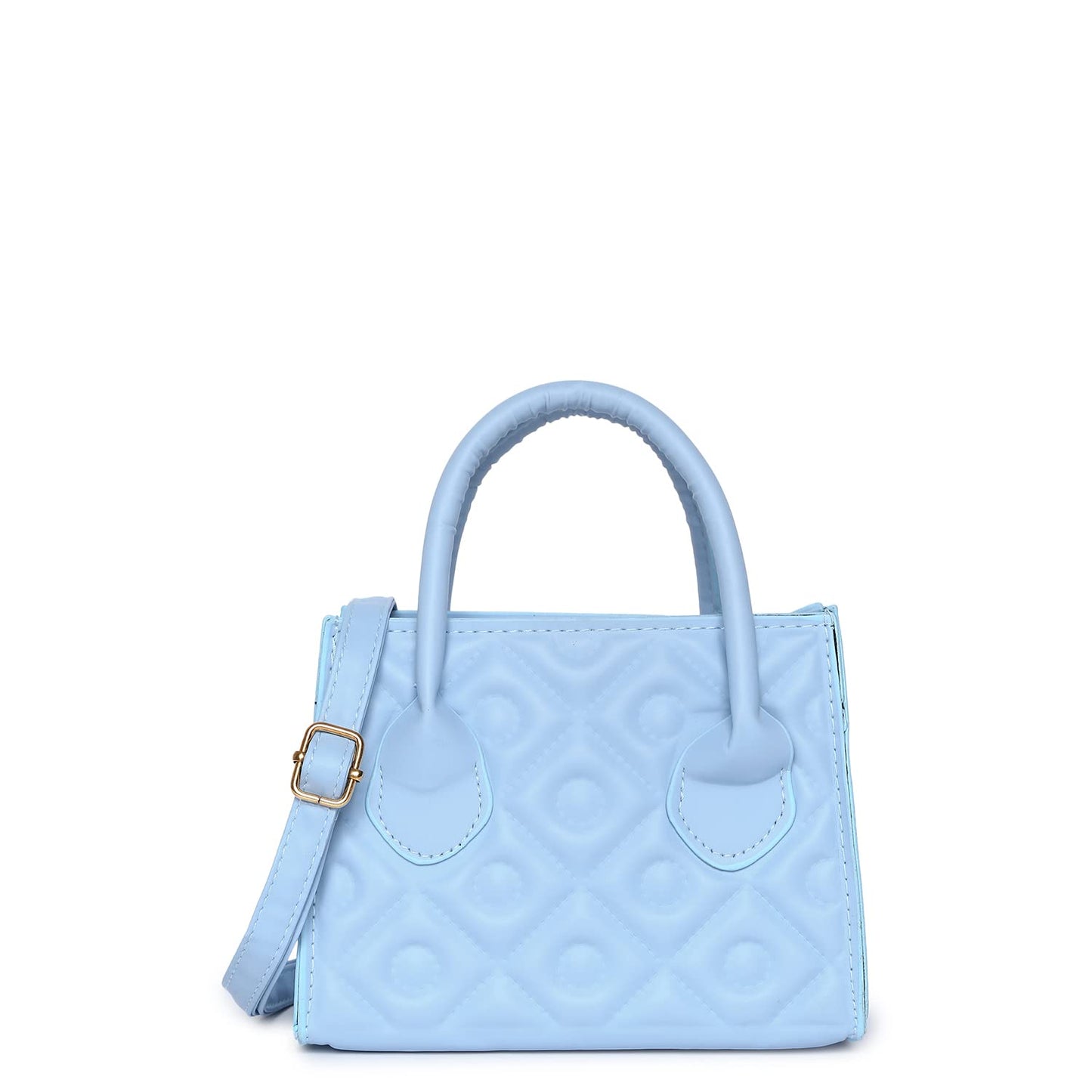 Haute Sauce Women's Quilted Hand Bag with Zip Lock (AZ_HSHB1037) Blue