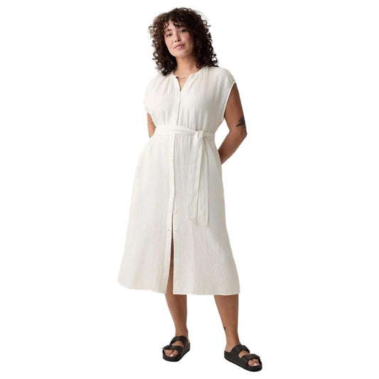 GAP Women's Cotton Classic Below The Knee Casual Dress (442528445_offwhite