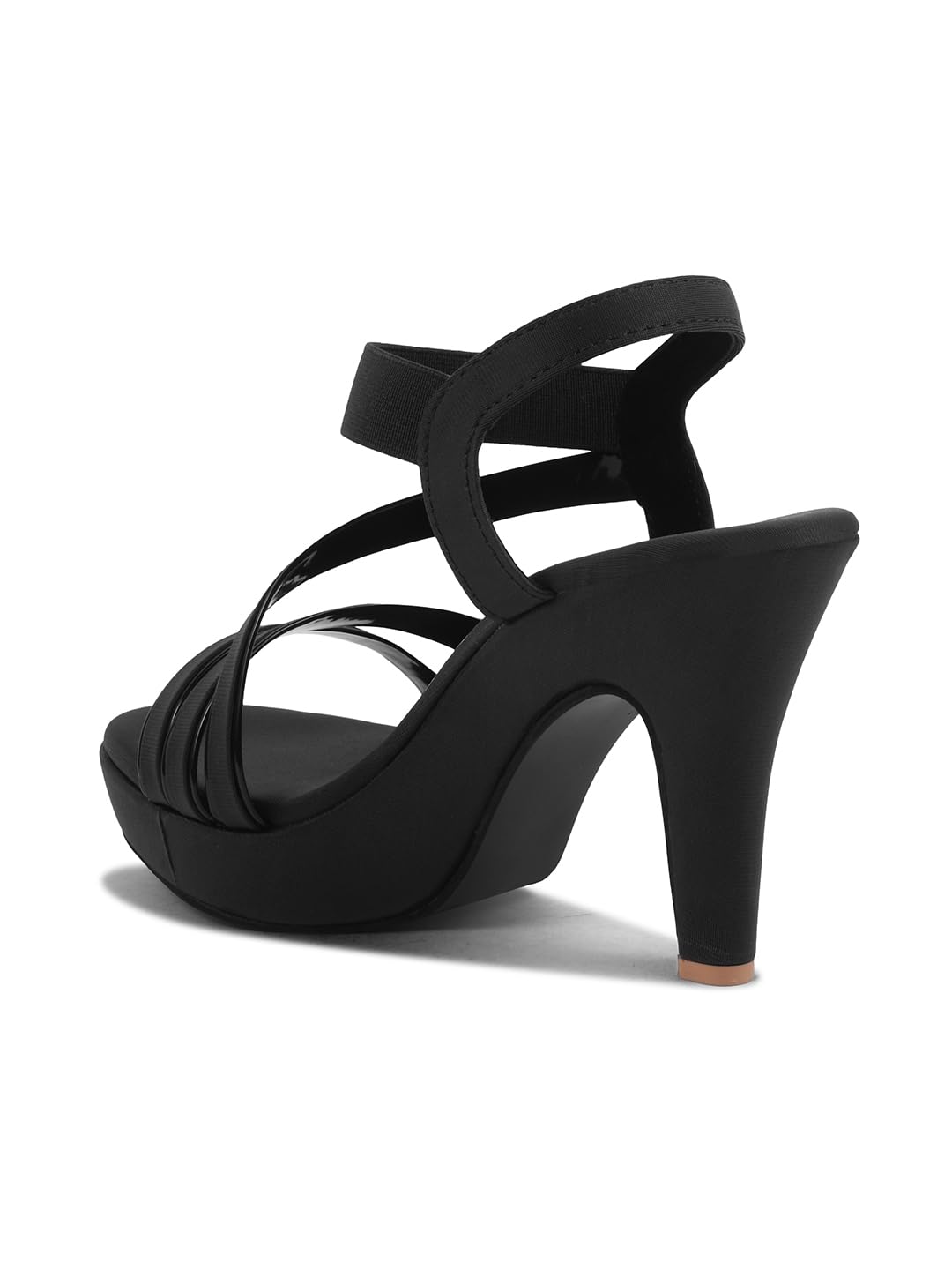 SVYA, Comfortable Heel Sandals for Women and Girl. (Black, UK Footwear Size System, Adult, Women, Numeric, Medium, 3)