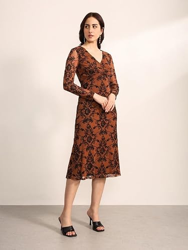 Kazo Lulu Midi Dress (Brown S)