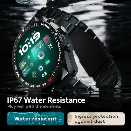 GOBOULT Mirage Smart Watch 1.39''HD Screen, Bluetooth Calling, IP67, Zinc Alloy Frame, 500 Nits Brightness, AI Voice Assistant, SpO2 Monitoring, 120+ Sports Mode (Coal Black)