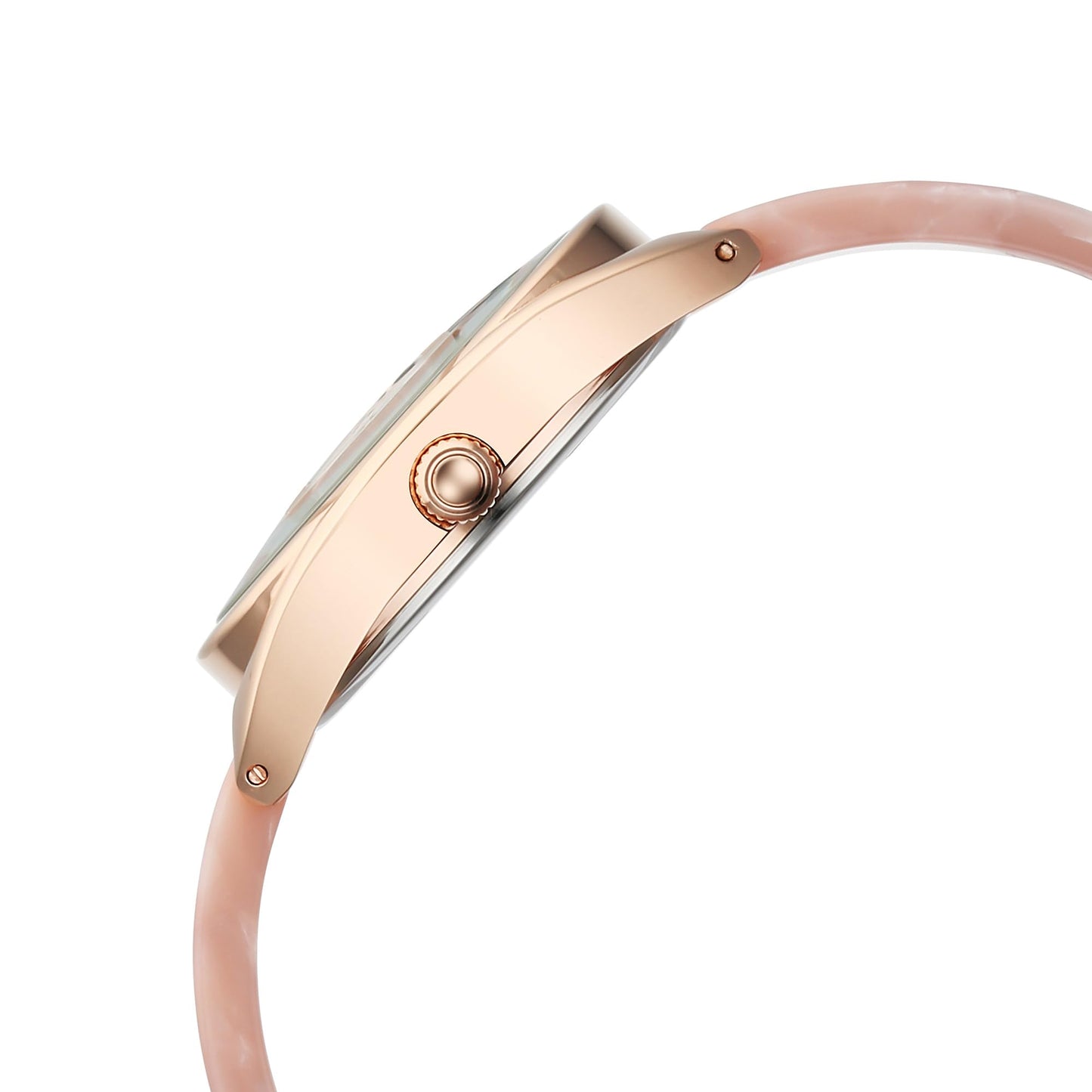 Fastrack Younique Quartz Analog Mother of Pearl Dial Rose Gold Acetate & Metal Strap Watch for Girls - NT68036KD01