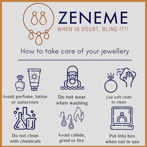 ZENEME Rhodium-Plated American Diamond Studded Star Shaped Layered Necklace With Earrings Jewellery Set For Girls and Women (White)