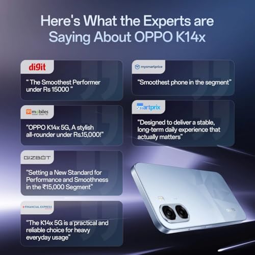 OPPO K14x 5G, Prism Violet, 4GB RAM, 64GB Storage