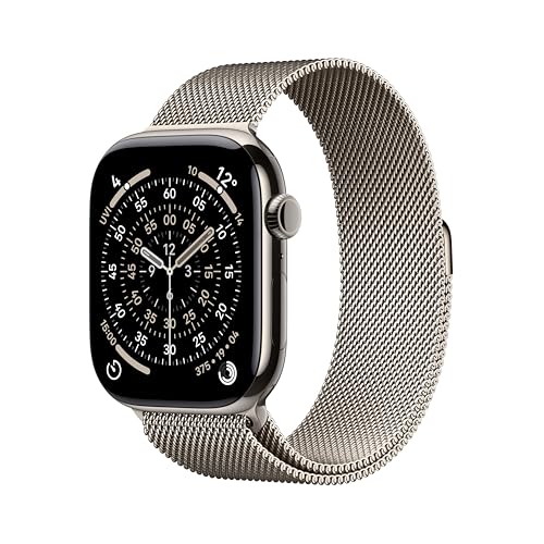 Apple Watch Series 11 GPS + Cellular 46mm Natural Titanium Case with Natural Milanese Loop - M/L