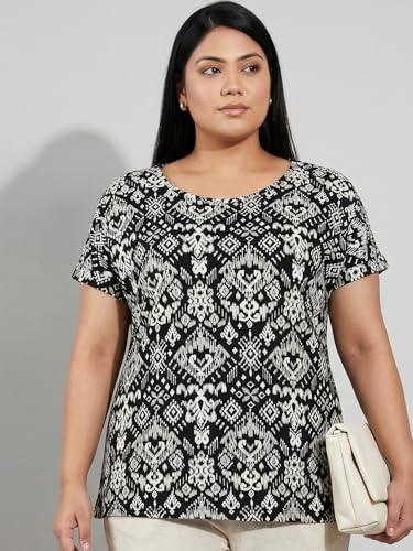Max Women Printed T-Shirt (Black_XL)