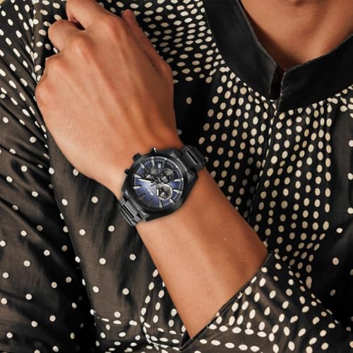 Titan Octane Classic Sporty Blue Dial Quartz Multifunction Stainless Steel Strap Watch for Men-NS90150NM01