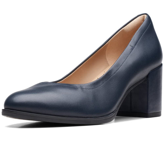 Clarks Womens 261718774 Navy Leather Formal Shoe - 8 UK (261718774)